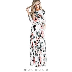 White floral maxi dress